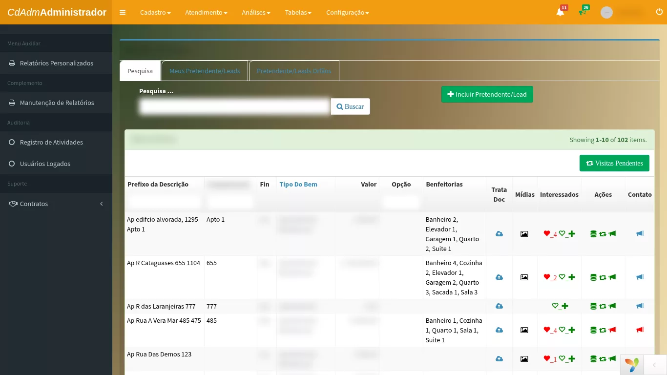 CRM Encontra Imóveis do CdAdm