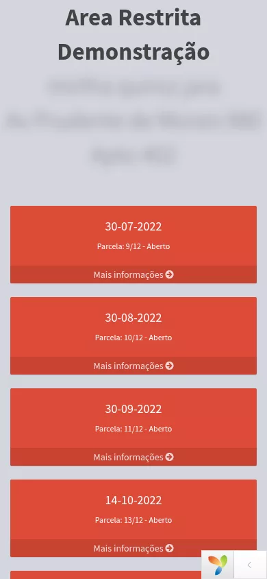 Área VIP no celular — portal do locatário